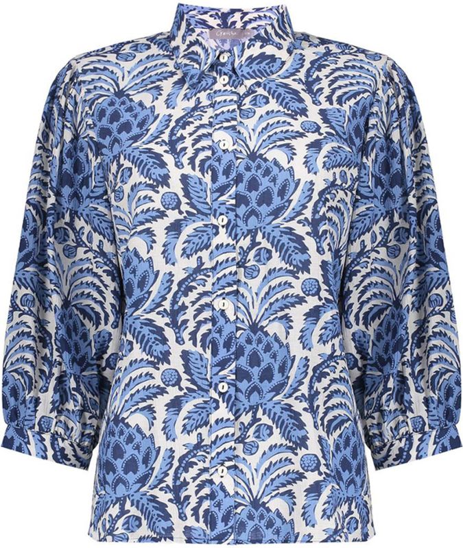 Geisha Blouse Off-white/Blauw