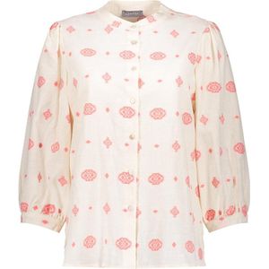 Geisha Blouse Embroidery - Wit - Dames - Korte Mouwen