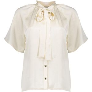 Geisha Blouse Blouse Met Satijnen Look En Strikdetail 53072 14 Off-white Dames Maat - XS