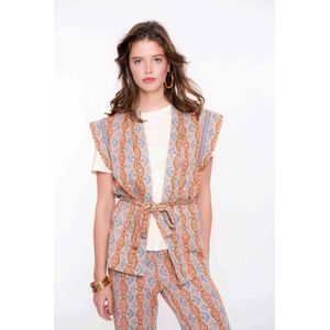 Geisha Gilet 55122-20 - Mouwloos met Unieke Print en Glitterdetail