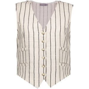 Geisha - Gilet 55126 - Striped - Sand/Black - Dames