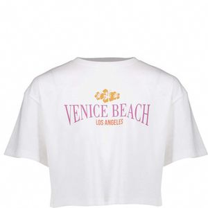 Geisha - T-shirt cropped venice beach white - Off-white-oranje - Maat 128