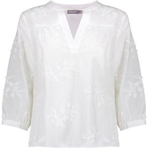 Geisha Blouse Blouse Met Geborduurde Bloemen 53408 14 000000 White Dames Maat - S