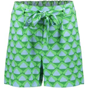 Geisha - Korte Broek - Groen Dessin - 55% Viscose 45% Katoen