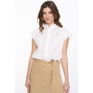 Geisha - Blouse - Wit - Katoen - Lurex Hearts Dessin