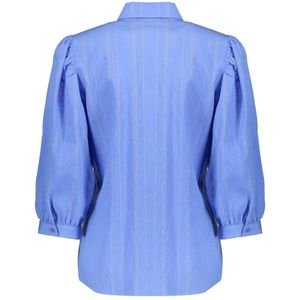 Geisha - Blouse 53460-20 - Blue Gold - Elegante Blouse met Kraag en Knoopsluiting