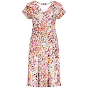 Geisha - A-lijn Jurk - Zigzag Patroon - Meerdere Kleuren - Korte Mouwen