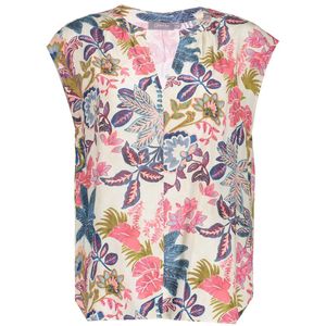 Geisha - Mouwloze Top - Off-White Blauw - 100% Viscose