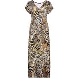 Geisha - Jurk Jane - Midi Jurk - Bruin/Zwart - V Hals - Dames
