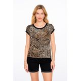 Geisha - T-shirt - Bruin Dessin - 95% Viscose - 5% Elastan