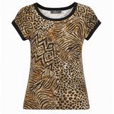 Geisha - T-shirt - Bruin Dessin - 95% Viscose - 5% Elastan