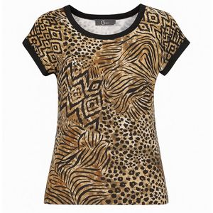 Geisha - T-shirt - Bruin Dessin - 95% Viscose - 5% Elastan