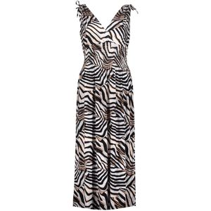 Geisha - Dress Smock Jersey AOP - Lange Jurk - Zwart/Wit - Jersey