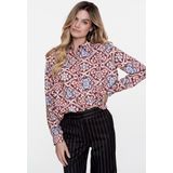 Geisha - Blouse - Burgundy/Blauw/Oranje - Met Ikatprint - Dames