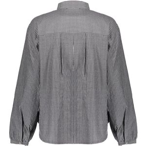 Geisha - Blouse - Grey/White - 53537-14 - Lange Mouwen - V-hals