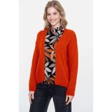 Blousetops - Striped Ajour - Zwart/Off-white - Aangesloten Pasvorm - Lange Mouwen