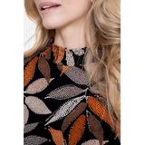 Blousetops - Striped Ajour - Zwart/Off-white - Aangesloten Pasvorm - Lange Mouwen