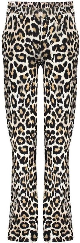 Geisha - winter wide broek - Zwart/Zand - AOP Luipaard