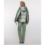 Geisha - Jas 58516 - Soft Green Metallic - Dames - Gewatteerd - Met Capuchon