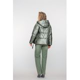 Geisha - Jas 58516 - Soft Green Metallic - Dames - Gewatteerd - Met Capuchon