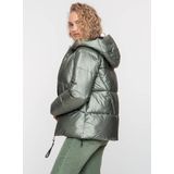 Geisha - Jas 58516 - Soft Green Metallic - Dames - Gewatteerd - Met Capuchon