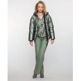 Geisha - Jas 58516 - Soft Green Metallic - Dames - Gewatteerd - Met Capuchon