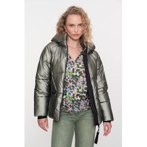 Geisha - Jas 58516 - Soft Green Metallic - Dames - Gewatteerd - Met Capuchon
