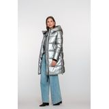 Geisha - Winterjas - Metallic - Capuchon - Lange Mouwen
