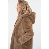 Geisha - Mantel - Bruin - Tussenjas - Met Capuchon en Fake Fur