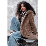 Geisha - Mantel - Bruin - Tussenjas - Met Capuchon en Fake Fur