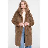 Geisha - Mantel - Bruin - Tussenjas - Met Capuchon en Fake Fur