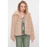 Geisha - Short Hairy Jacket 58563 - Damesjas - Licht Zand