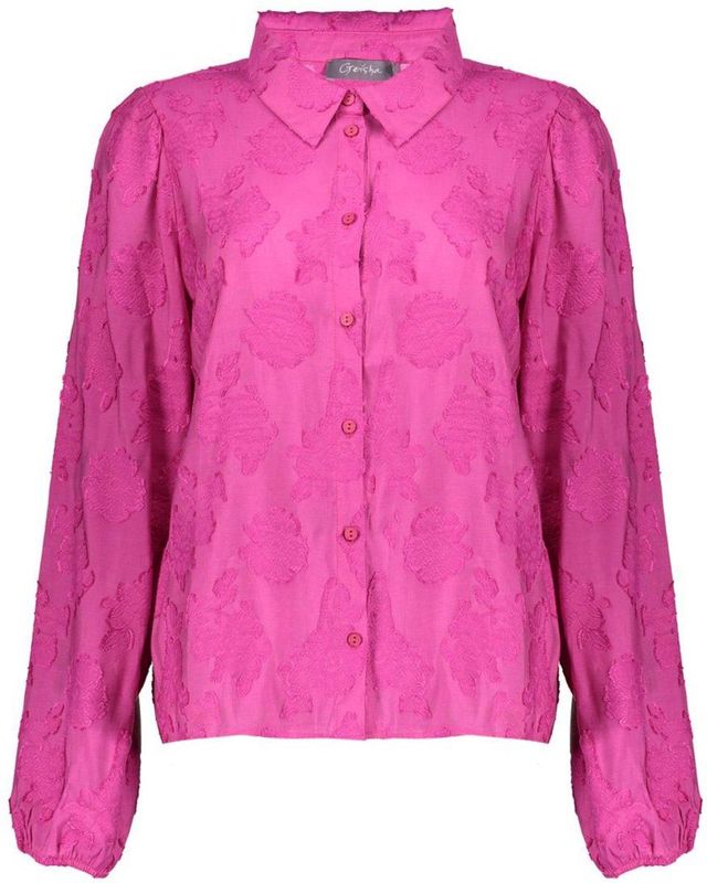Geisha - Blouse - Roze - Met Structuur - Bloemen - Dames