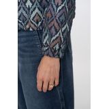 Geisha - 55710 - Vest - Blauw - Met Ikat Print