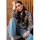 Geisha - Blouse - Paars - Flowers Dessin