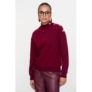 Geisha - Trui - Burgundy - Met Gouden Buttons - Dames