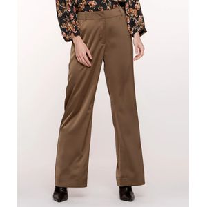 Geisha - Straight Regular Waist - Satijnen Pantalon - Taupe
