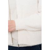 Geisha Dames vest ecru (Maat: S) - Effen - Halslijn: Polokraag,