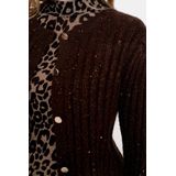 Geisha - Vest - Bruin/Copper - Met Lurex En Knopen - Dames