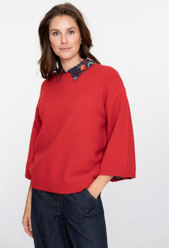Geisha - Pullover 3/4 Mouw - Rood - Dames