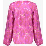 Geisha - Blouse - Glanzende Blouse - Grafisch Patroon - Roze/Off White