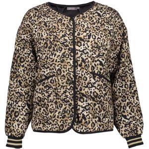 Geisha - 55538 - Jas - Zwart/Zand - Dames - Kort - Leopard Print
