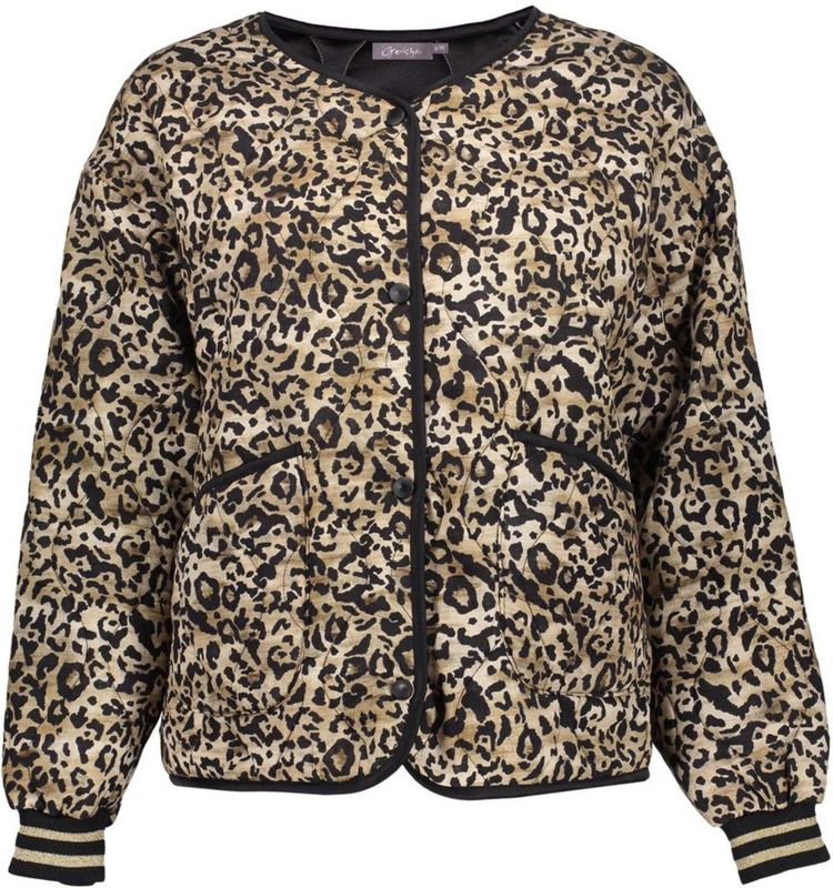 Geisha - 55538 - Jas - Zwart/Zand - Dames - Kort - Leopard Print