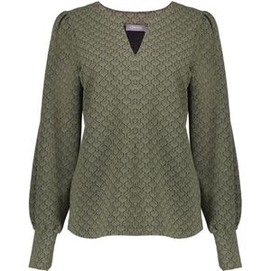 Geisha - Top - Groen - Dames - Korte Mouw - V-hals