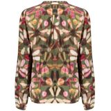 Geisha - 53650-20 - Shirt - Groen/Rood - Bloemenprint - Lange Mouwen