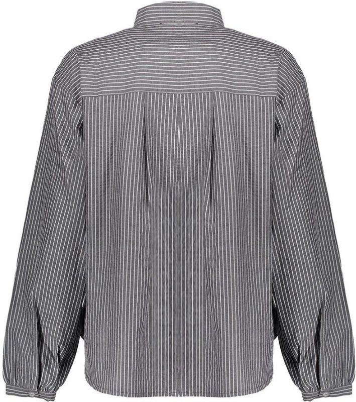 Geisha - Blouse - Grey/White - 53537-14 - Lange Mouwen - V-hals