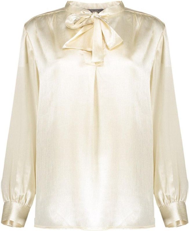 Geisha - Blouse - Champagne - Satin Look - Met Strikdetails - 53546