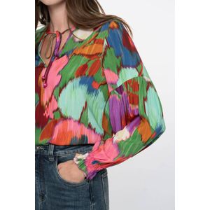 Geisha - Blousetop - Multi - Lange Mouwen - Ronde Hals