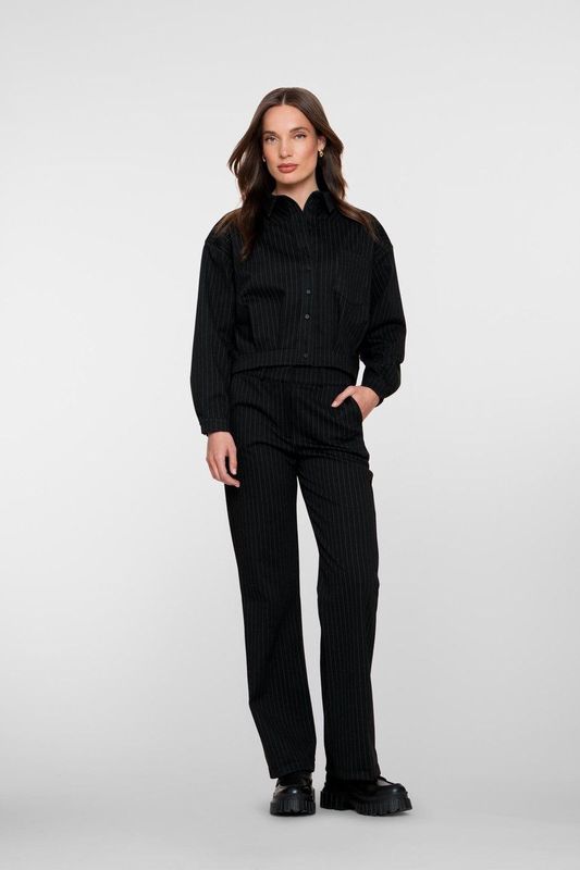 Geisha - 51680-20 - Pantalon - Black - High Waist - Pinstripe Print