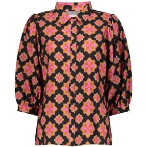 Geisha - Blouse 53664-20 - Zwart/Pink - Dames